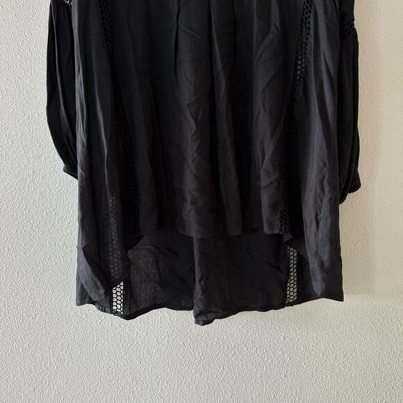 Scully Cantina Black Cutout Hi Low Tunic Long Sleeve Top Black Size L - Picture 6 of 8